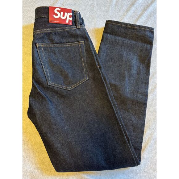 Supreme Size 30 X 30 Indigo Jeans Selvedge Redlines Slim Made In Japan SS21 Used - Picture 1 of 11